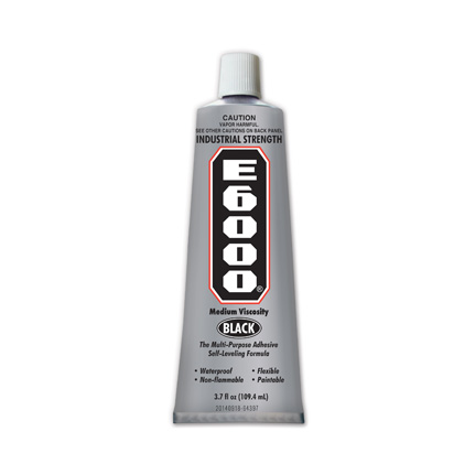 Eclectic E6000 Industrial Strength Solvent Based Adhesive Black 3.7 oz Tube